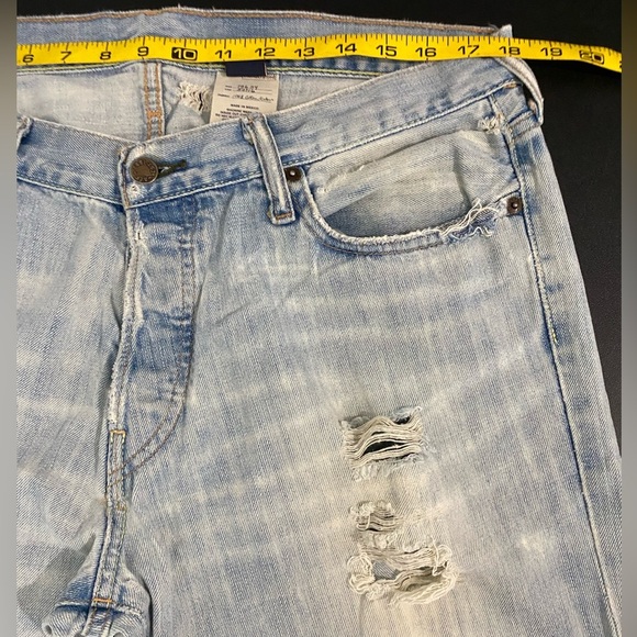 Vintage Abercrombie & Fitch Thrashed Jeans Indie Sleaze Skate Hip Hop Mud Wash - Picture 16 of 17